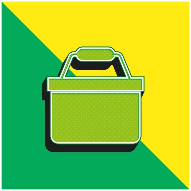 Sepet Yeşil ve Sarı modern 3D vektör simgesi logosu