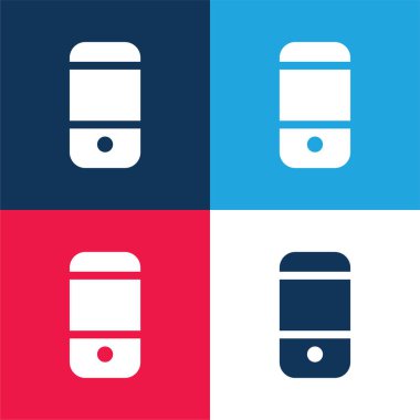 Siyah Cep Telefonu Arka Mavi ve Kırmızı Minimum Renk Simgesi