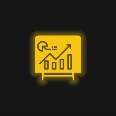 Analitik sarı parlak neon simgesi