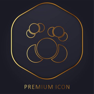 Atomlar altın çizgi prim logosu veya simgesi