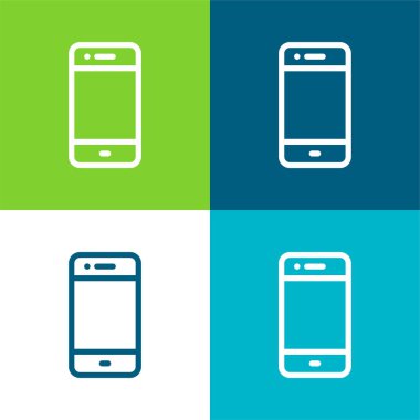 Büyük Telefon Düz 4 Renk en küçük simge seti