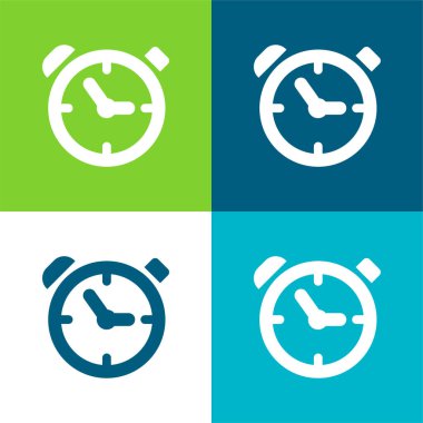 Alarm Saati Düz 4 renk en küçük simge seti