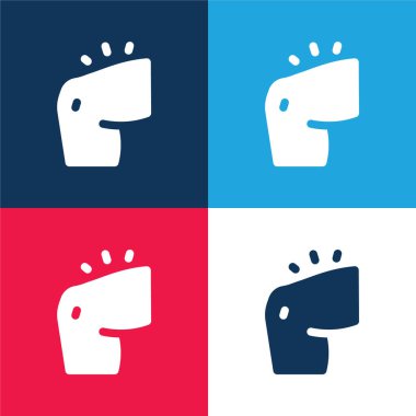 Kol mavi ve kırmızı dört renk minimal simge kümesi