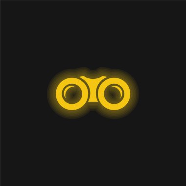 Dürbünler sarı parlayan neon simgesi