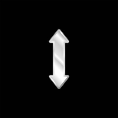 Ok Çift Yukarı ve Aşağı İşaret Gümüş kaplama metalik simge