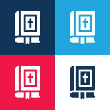 İncil mavi ve kırmızı dört renk en küçük simge kümesi