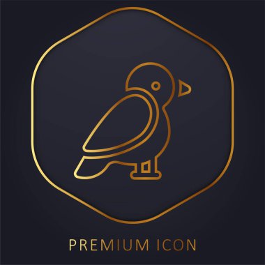 Arctic Tern golden line premium logo or icon clipart