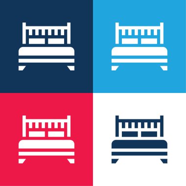 Yatak mavisi ve kırmızı dört renk en küçük simge kümesi