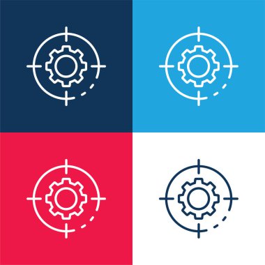 Hedef mavi ve kırmızı dört renk en düşük simge kümesi