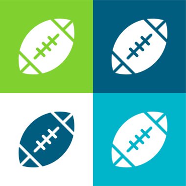 Amerikan Futbolu Düz Dört Renk En düşük simge kümesi