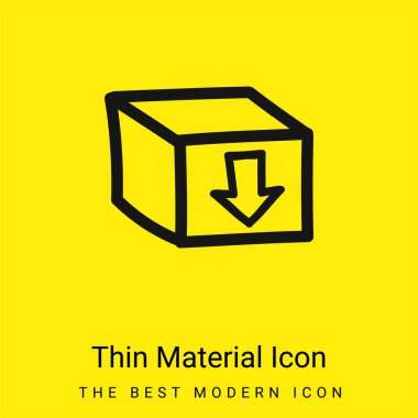 Bir Ok İşaretli Kutu El Tarama Sembolü Asgari Parlak Sarı Madde Simgesi