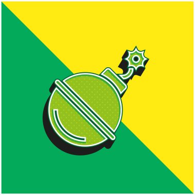 Bomba Yeşil ve Sarı modern 3D vektör simgesi logosu