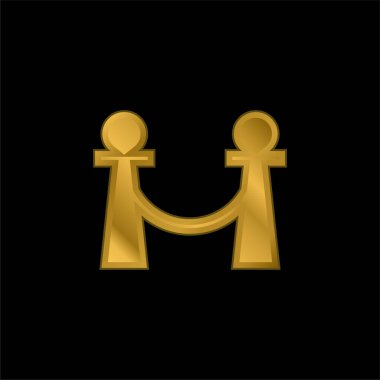 Bariyer altın kaplama metalik simge veya logo vektörü