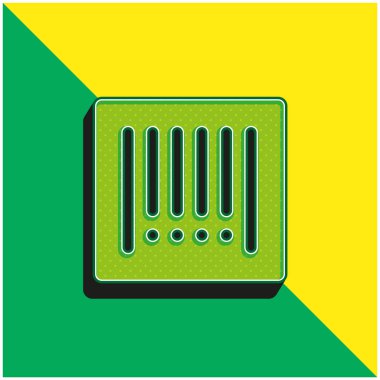 Barkod Yeşil ve Sarı Modern 3D vektör simgesi logosu