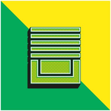 Yeşil ve sarı modern 3d vektör simgesi logosu