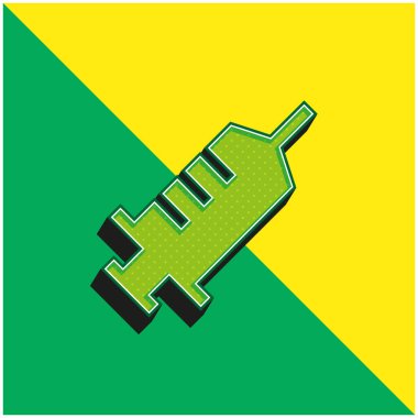 Anestezi Yeşil ve sarı modern 3D vektör simgesi logosu