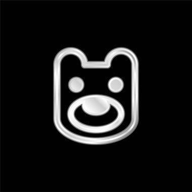 Ayı Başı gümüş kaplama metalik simge