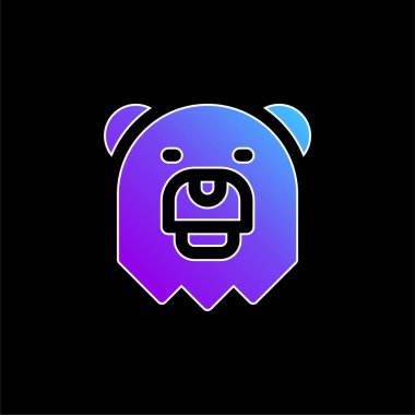 Ayı mavi gradyan vektör simgesi