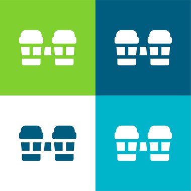 Bongos Flat four color minimal icon set clipart