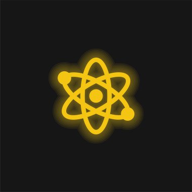 Atom sarısı parlak neon simgesi