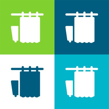 Banyo Perdeleri Düz 4 renk en küçük simge kümesi