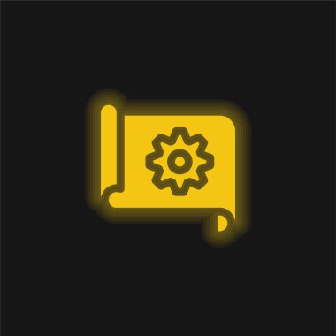 Parlak sarı renkli neon simgesi