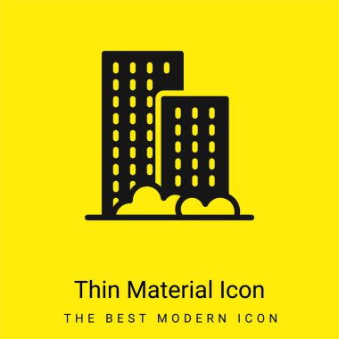 Apartment minimal bright yellow material icon clipart