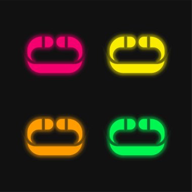 Bangle dört renk parlayan neon vektör simgesi