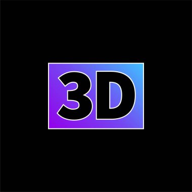 3B Movie mavi gradyan vektör simgesi
