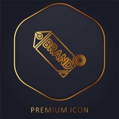 Marka altın çizgi prim logosu veya simgesi