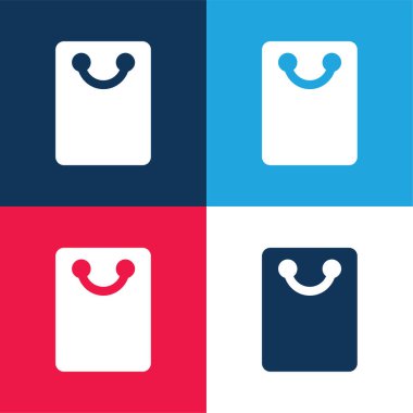 Siyah Alışveriş Torbası mavi ve kırmızı En az dört renk simgesi