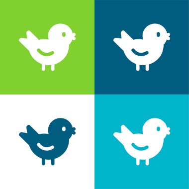 Kuş Düz 4 renk en küçük simge kümesi
