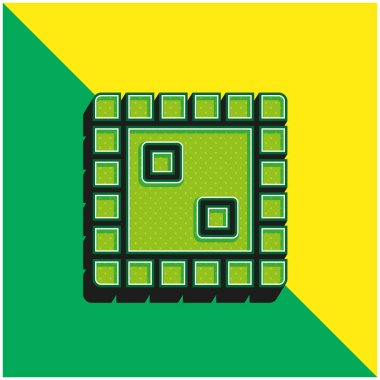 Tahta Oyun Yeşil ve Sarı 3D vektör simgesi logosu