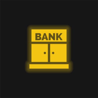 Bankanın sarı parlak neon simgesi