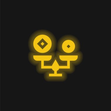 Sarı parlak neon simgesini dengele