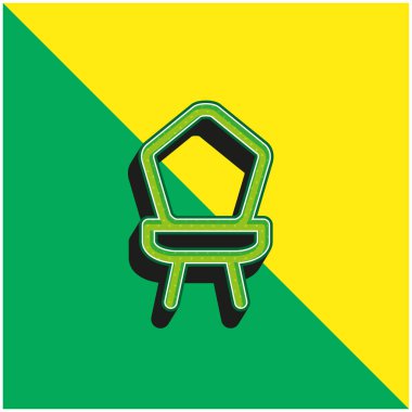 Bebek Sandalyesi Yeşil ve Sarı 3D vektör simgesi logosu