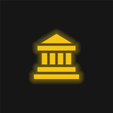 Bankanın sarı parlak neon simgesi