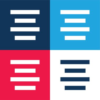 Merkez mavi ve kırmızı dört renk en düşük simge kümesini hizala