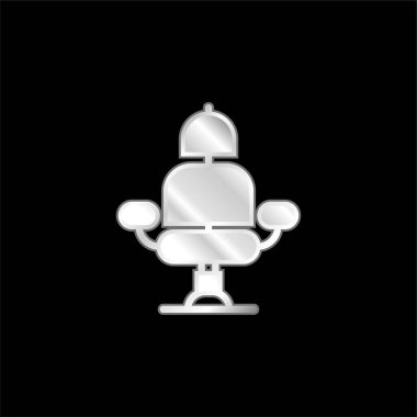 Berber Sandalyesi gümüş kaplama metalik simge