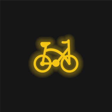 Bisiklet sarı parlayan neon simgesi