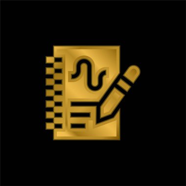 Analitik altın kaplama metalik simge veya logo vektörü