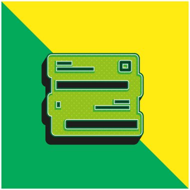 Kitap Yeşil ve Sarı modern 3D vektör simgesi logosu