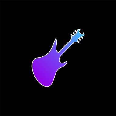 Bas Gitar Siyah Siluet mavi gradyan vektör simgesi