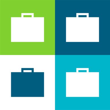 Evrak çantası Düz 4 renk minimal simgesi seti