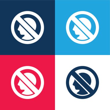 Bloke edilmiş mavi ve kırmızı dört renk en küçük simge kümesi