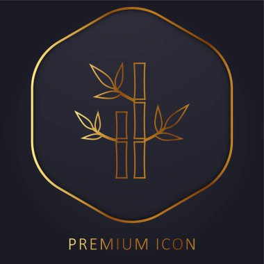 Spa altın çizgisi logosu veya simgesi olan Bambu Bitkileri