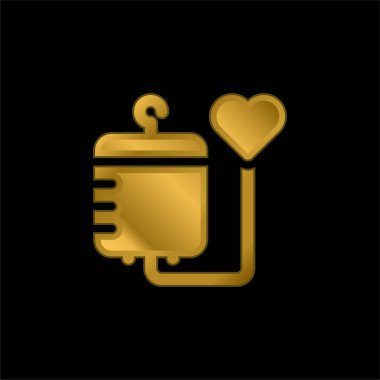 Kanlı altın kaplama metalik simge veya logo vektörü