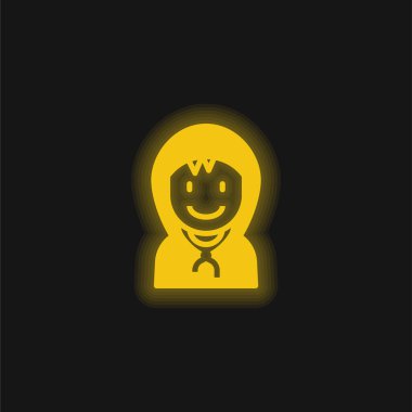 Sarı parlak neon simgesi