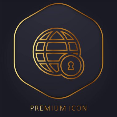 Erişim Kilitli Altın Hat prim logosu veya simgesi