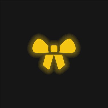 Baş sarı parlak neon simgesi